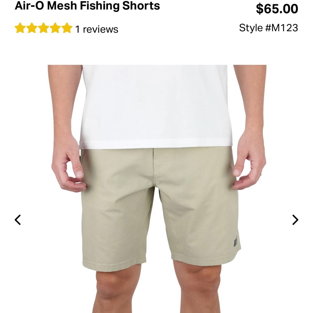 AFTCO Air O Mesh fishing short Sand color NWOT